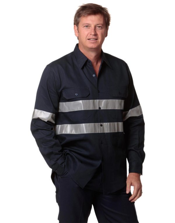Cotton Drill L/S Work Shirt 3M Tapes - Image 2