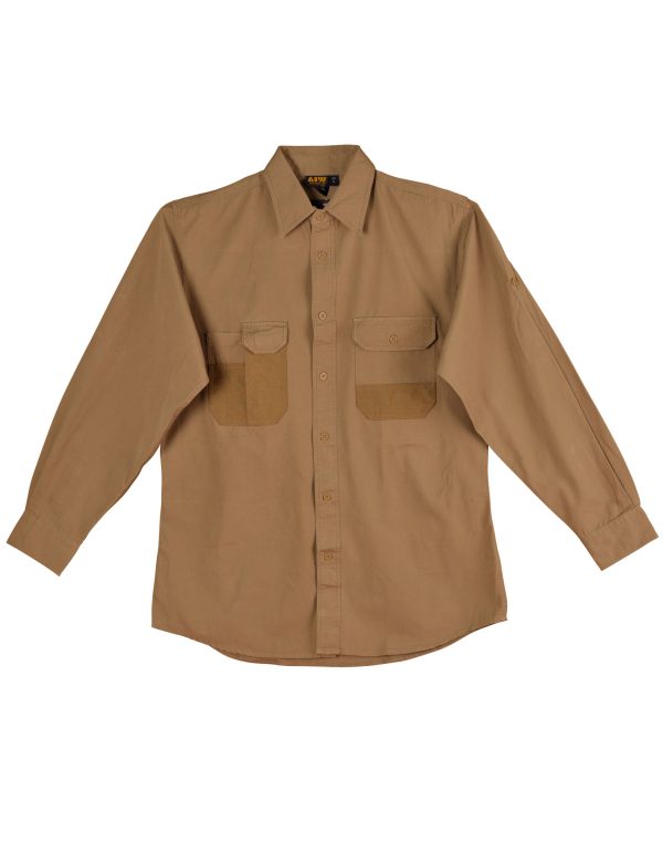 Fine Duck Weave Dura-Wear Long Sleeve Work Shirt - Image 3