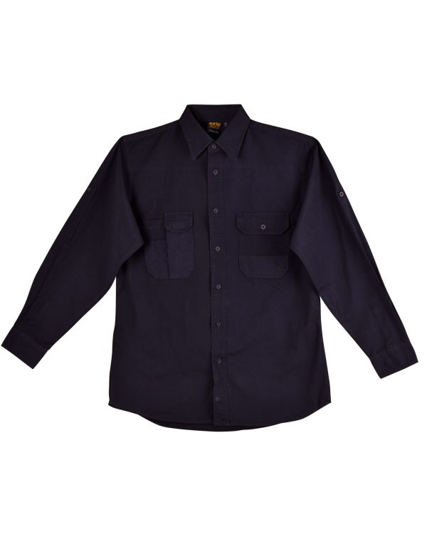 Fine Duck Weave Dura-Wear Long Sleeve Work Shirt - Image 4