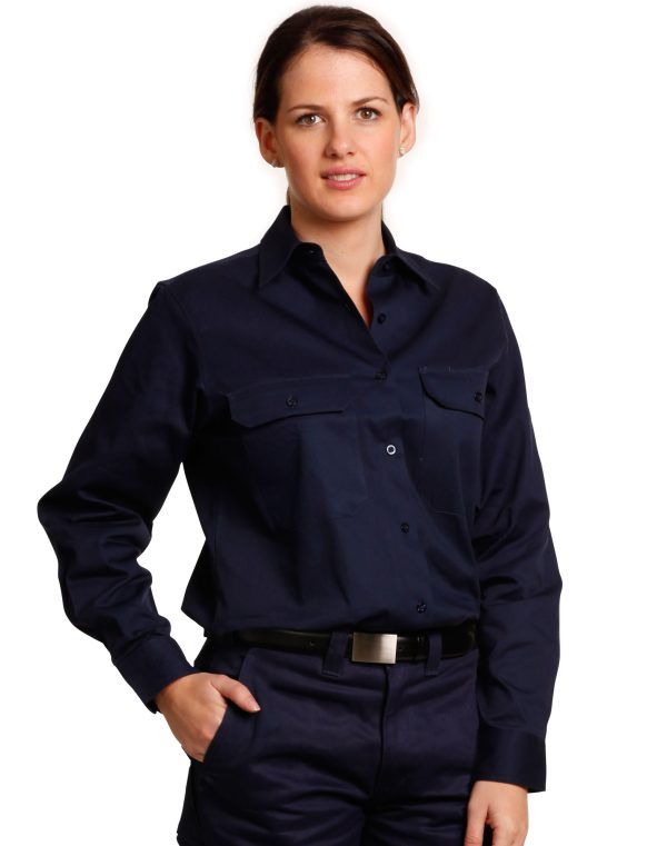 Ladies Cotton Drill Long Sleeves Work Shirt - Image 2